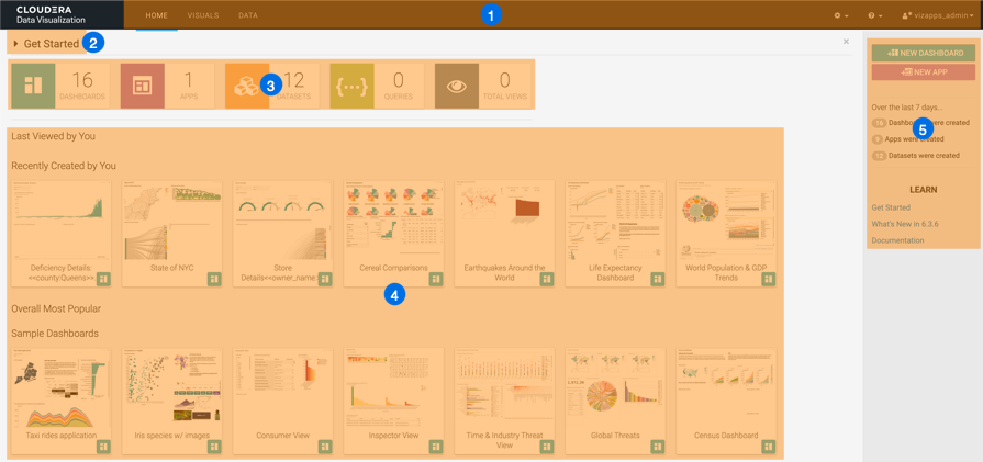 Displaying Data Visualization home page