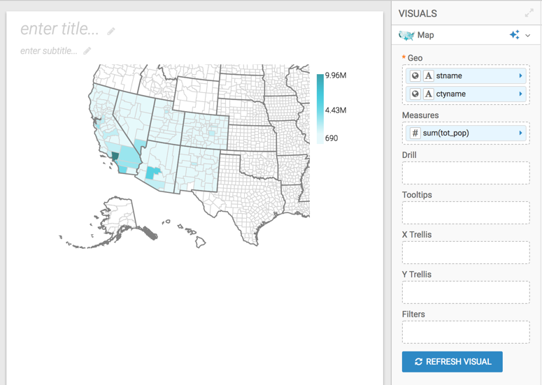 Visual on a dataset with restricted rows